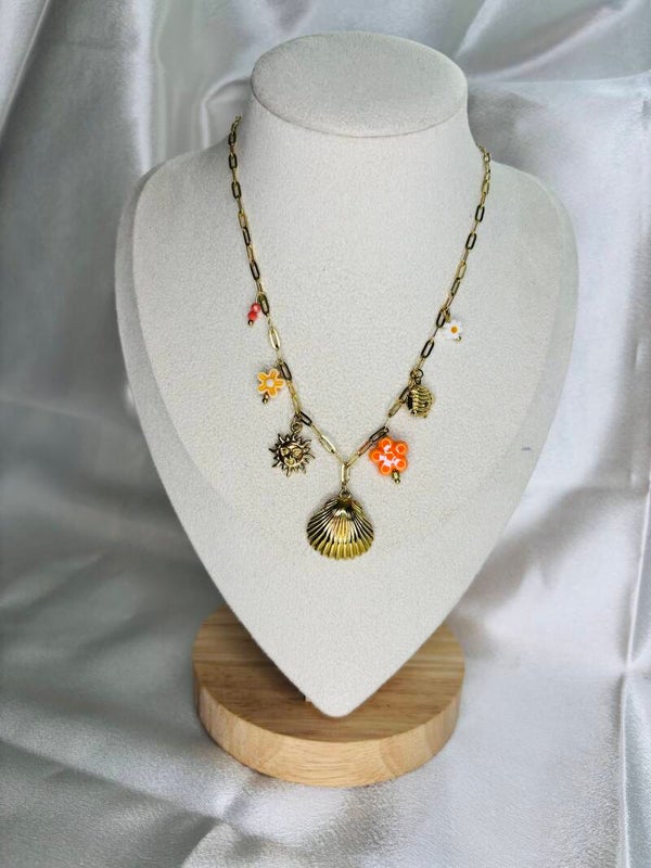 Collier doré orange