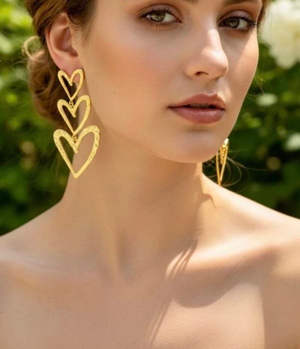 Boucles d’oreilles cœurs doré