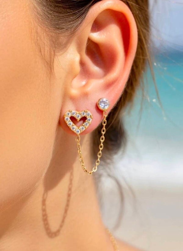 Boucles d’oreilles doubles doré