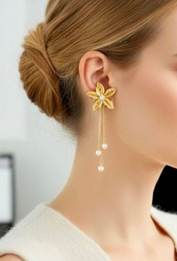 Boucles d’oreilles fleur doré