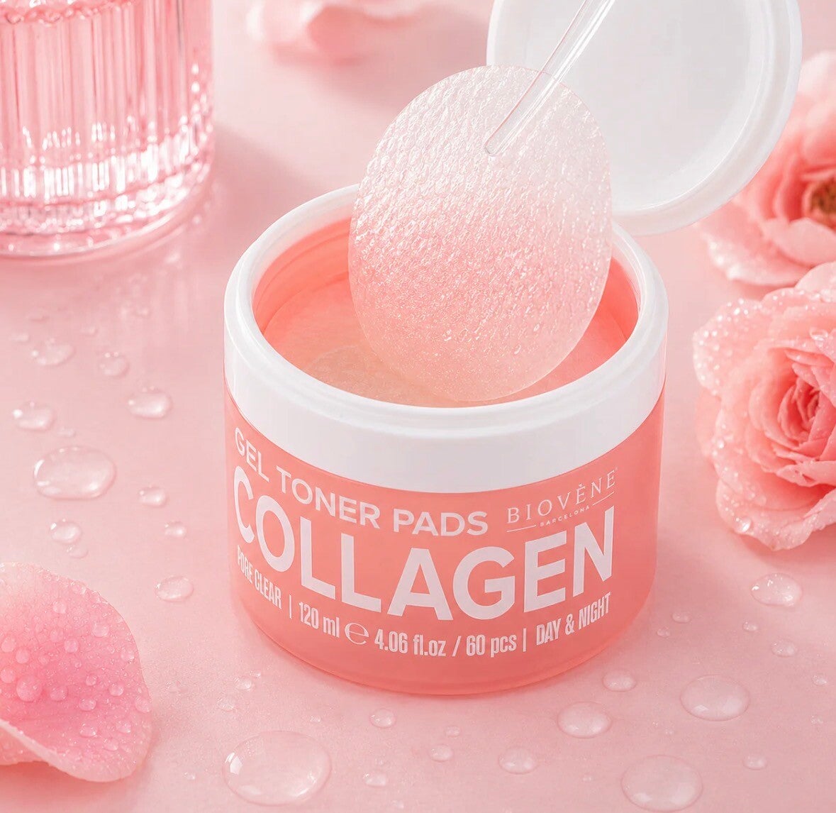 60 toners pads visage au collagène tonifiant & hydratant