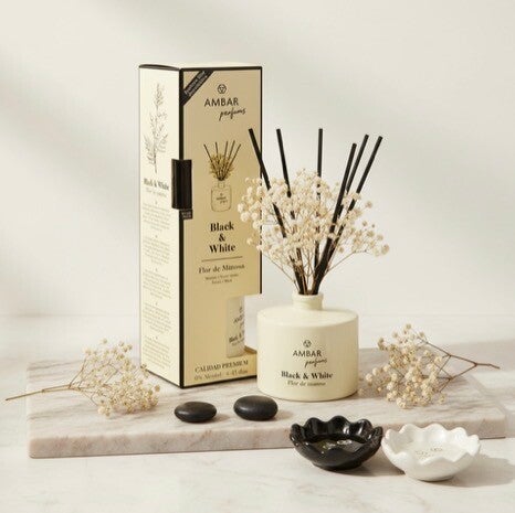 Mikado " black and white " - Flor de mimosa