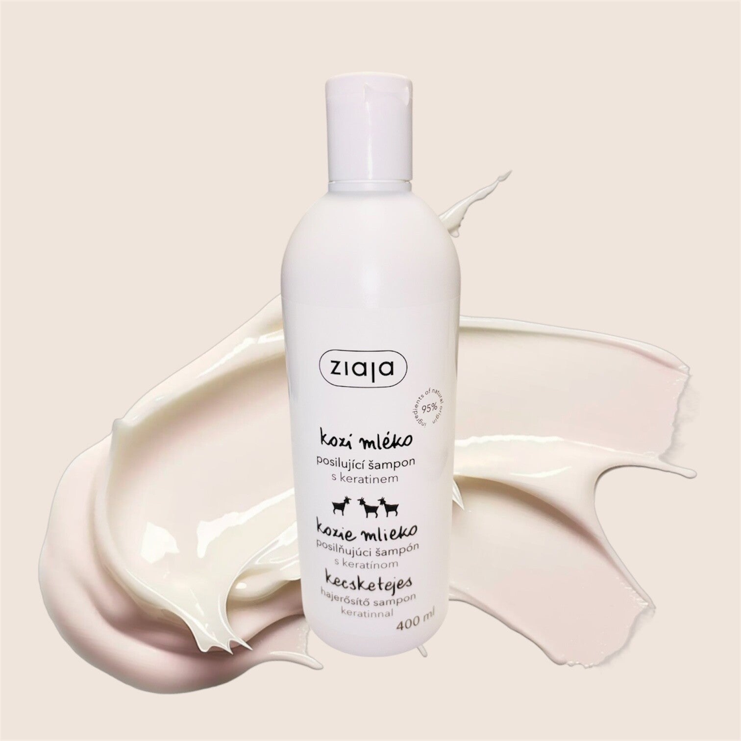 Shampoing fortifiant- Kératine et lait de chevre