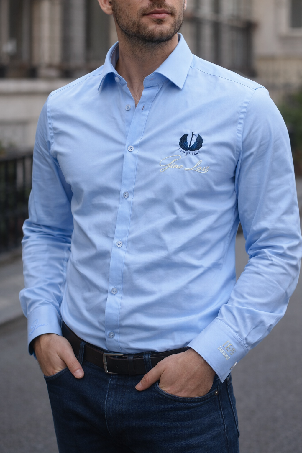 Luxueuze hemd met logo