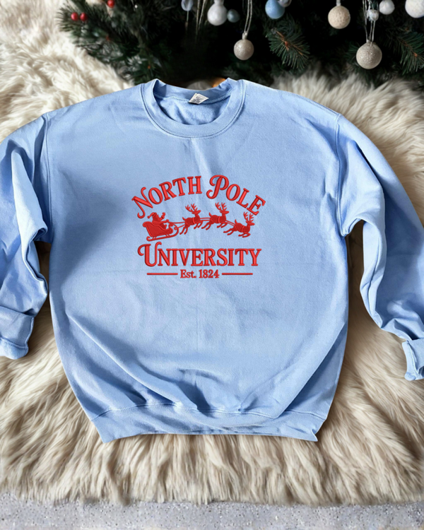 Geborduurde kersttrui North Pole