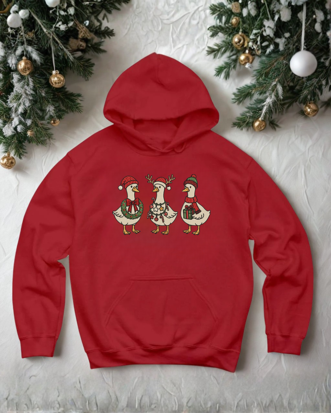 Geborduurde kersttrui Funny Goose