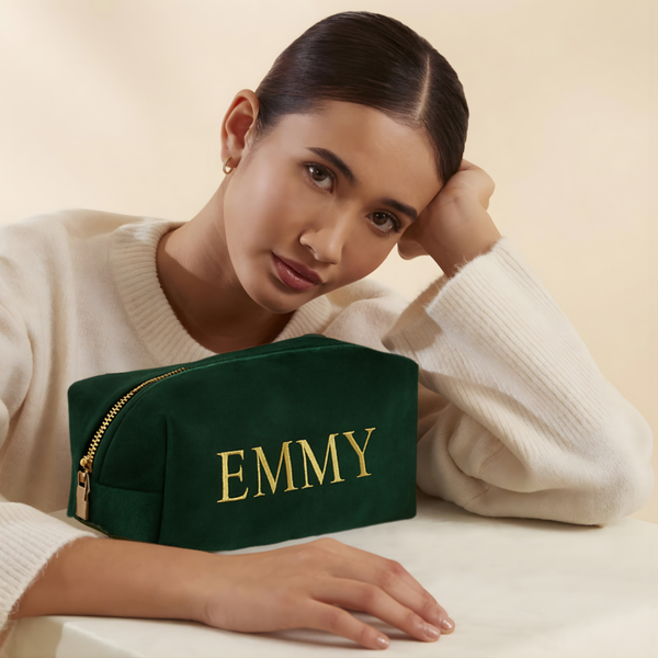 Geborduurde beaty case/etui