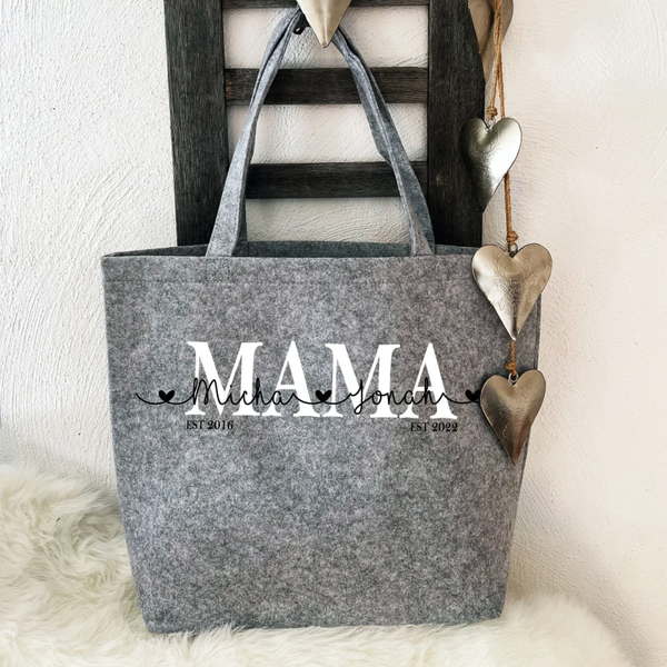 Vilten shopper met naam