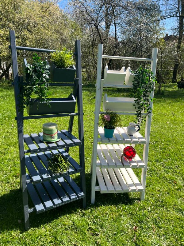 !!NEU!! Dekorative Gartenleiter Pflanzregal Gartendeko Holzregal