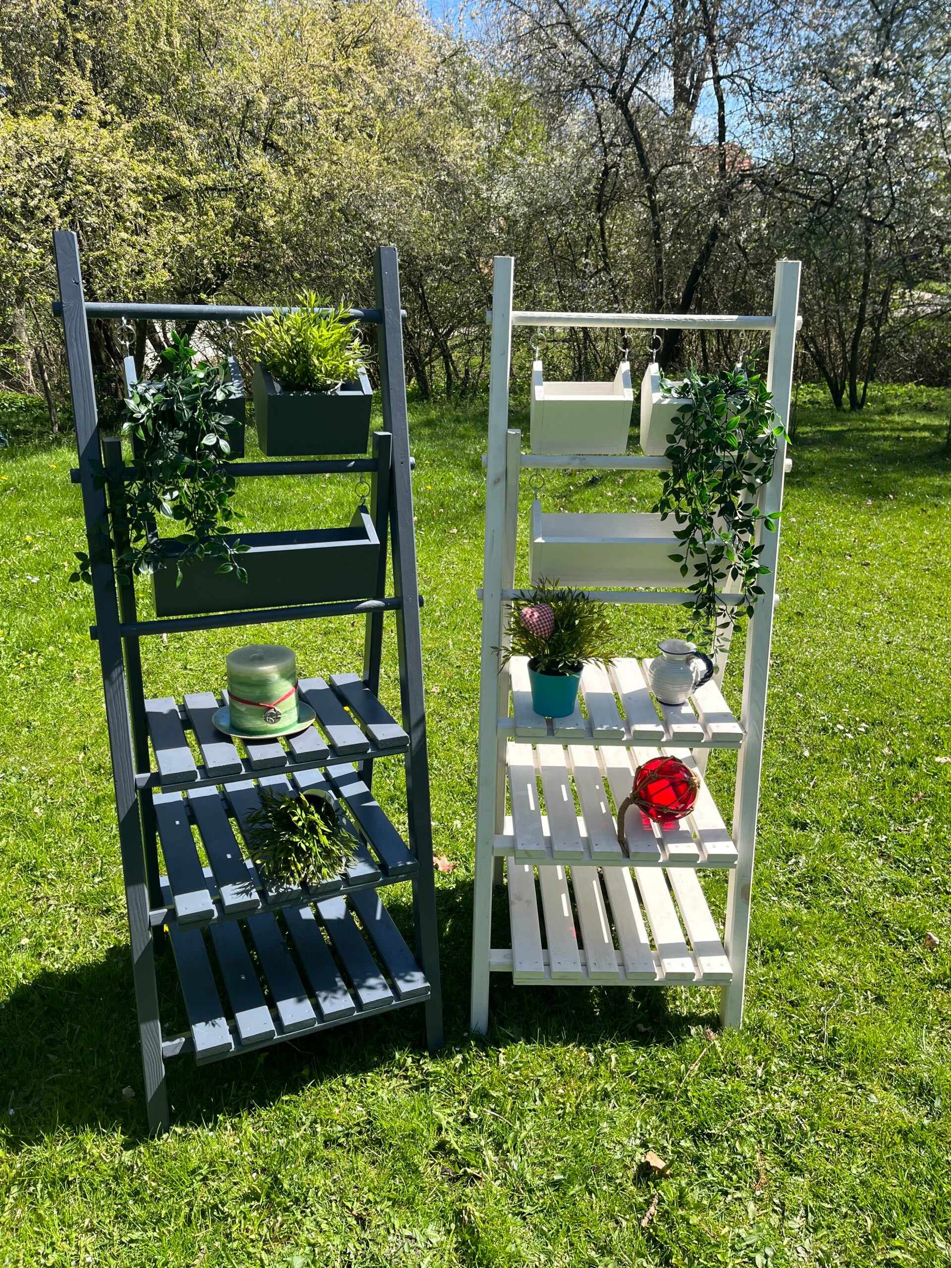 !!NEU!! Dekorative Gartenleiter Pflanzregal Gartendeko Holzregal