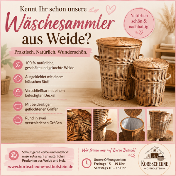 NEU Wäschesammler Wäschetruhe Wäschekorb Weidenkorb