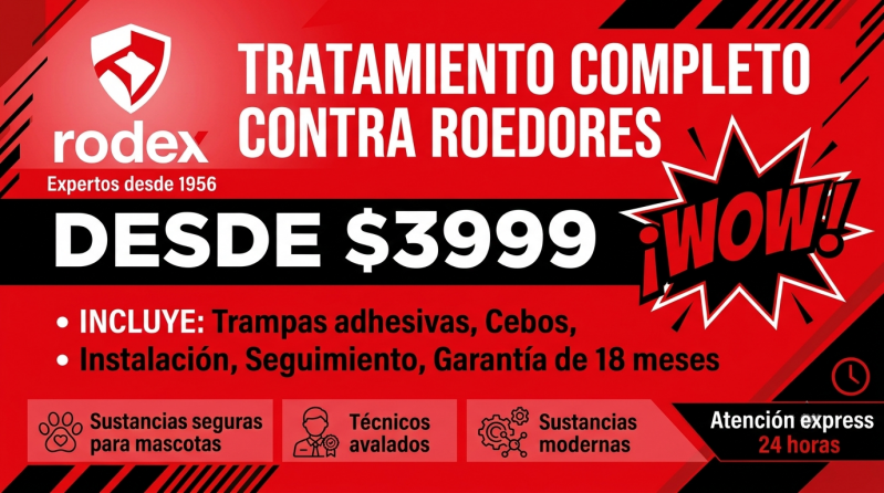 ⭐ Exterminadores de ratas profesionales 24/7   ⭐ Control integral de plagas y roedores  ⭐ Servicio urgente de fumigación antiratas  ⭐ Desratización garantizada con expertos certificados  ⭐ Eliminación rápida de infestaciones de roedores  ⭐ Atención inmedi