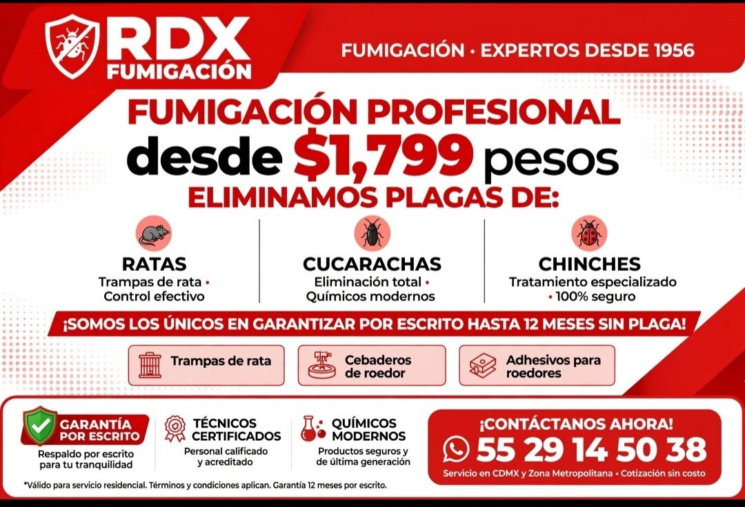 FUMIGACIONES URGENTES DIA Y NOCHE