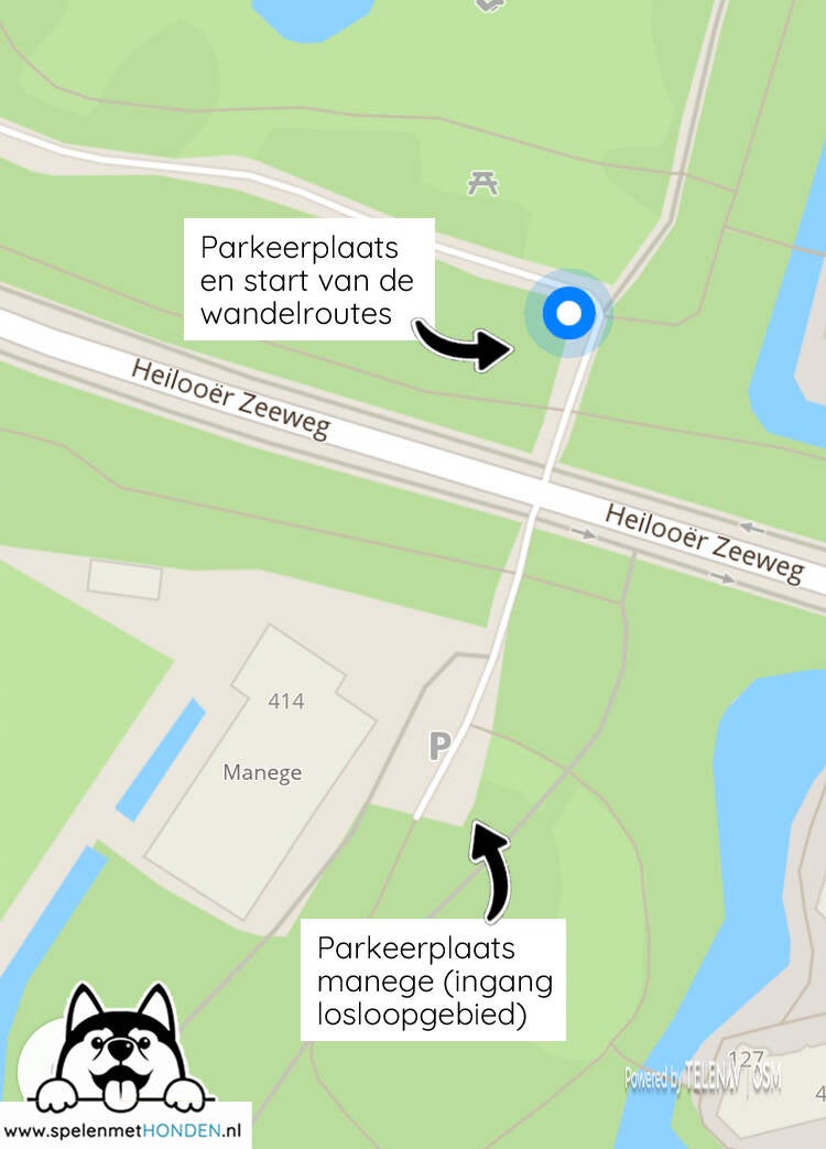 Losloopgebied Heilooër Zeeweg Heiloo Noord-Holland. Door Hondenspeelotheek Spelen met Honden Heerhugowaard.