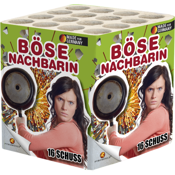Böse Nachbarin - Lesli Promo Serie - 16 Schuss - Laufzeit 22 s - Satzgewicht 104 g NEM- Durchmesser 20 mm