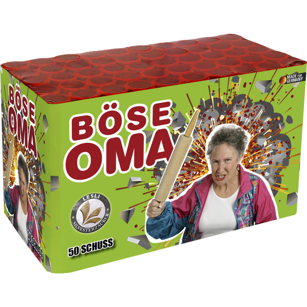 Böse Oma - Lesli Promo Serie - 50 Schuss - Laufzeit 40 s - Satzgewicht 400 g NEM- Durchmesser 20 mm