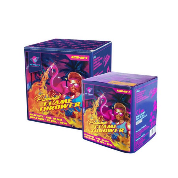 Flamingo Flamethrower - Albert - 25 Schuss - Laufzeit 22s - Satzgewicht 200 g NEM - Durchmesser 18 mm