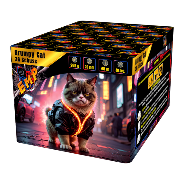 Grumpy Cat - EMP - 36 Schuss - Laufzeit 40 s - 289 g NEM - Durchmesser 20 mm