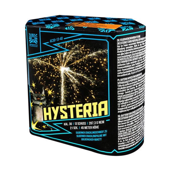 Hysteria - Argento - 13 Schuss - Laufzeit 21 s - 287 g NEM - Durchmesser 30 mm