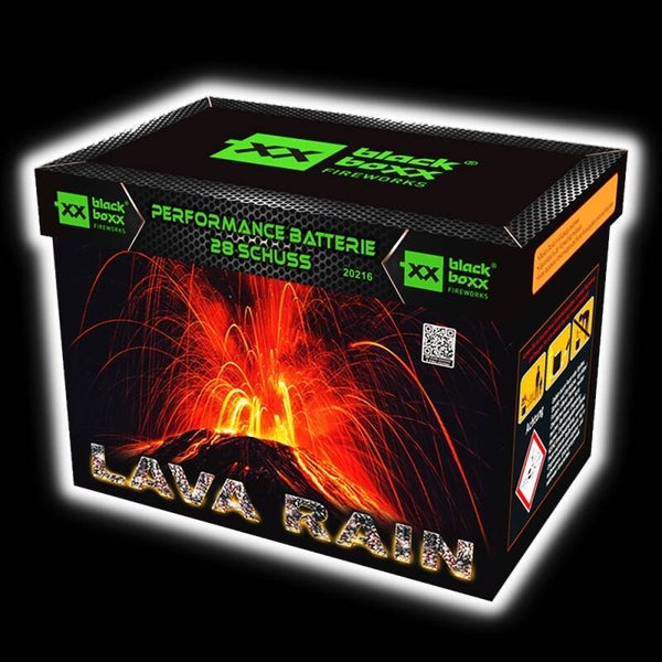 Lava Rain - Blackboxx - 28 Schuss - Laufzeit 15 s - 490 g NEM - Durchmesser 25 mm