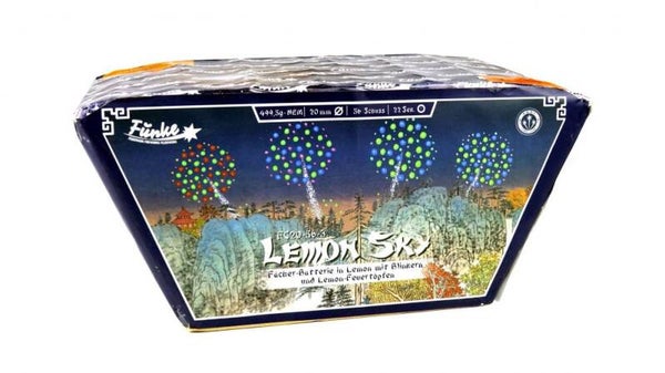Lemon Sky - Funke - 49 Schuss - Laufzeit 22 s - Satzgewicht 490 g NEM - Durchmesser 20 mm