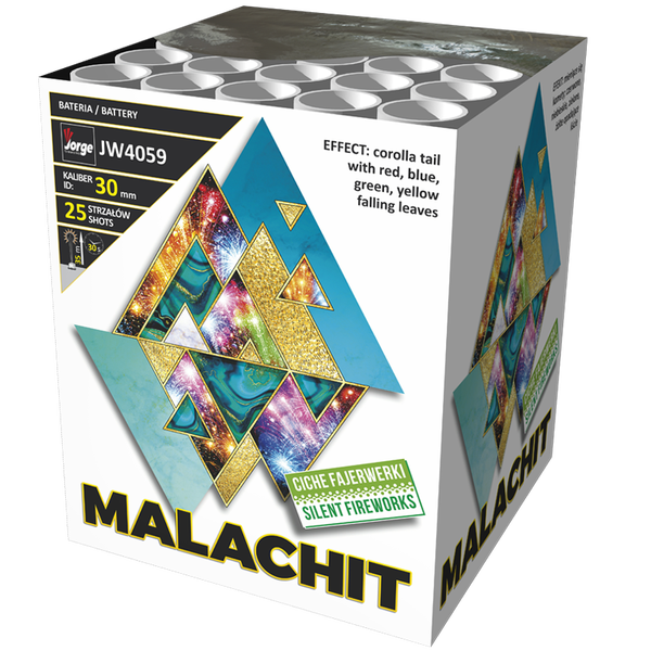 Malachit - Jorge - 25 Schuss - Laufzeit 30 s - Satzgewicht 450 g NEM- Durchmesser 20 mm