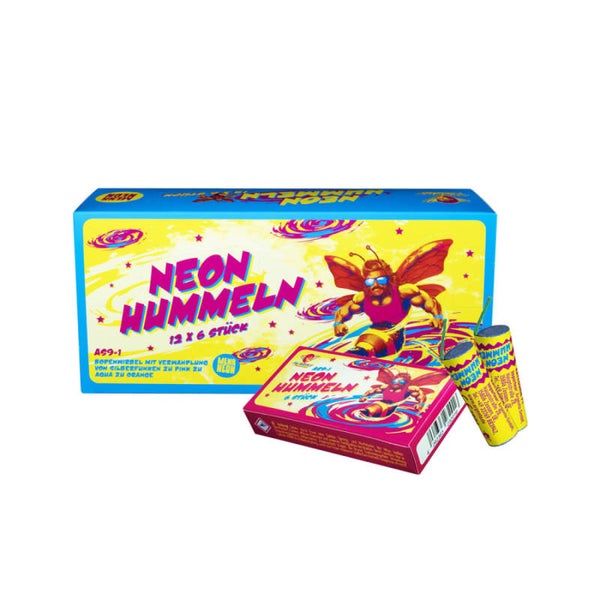 Neon Hummeln - Albert - 6 x 1 Schuss - Satzgewicht 3,7 g NEM - Durchmesser 9 mm