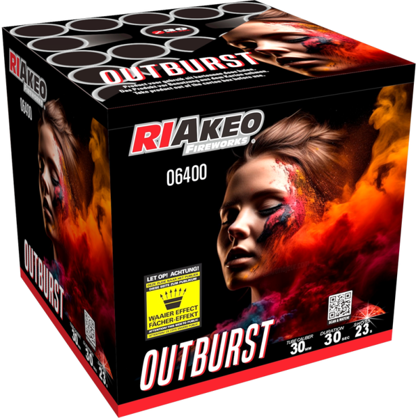 Outburst - Riakeo - 23 Schuss - Laufzeit 30 s - Satzgewicht 438 g NEM - Durchmesser 30 mm
