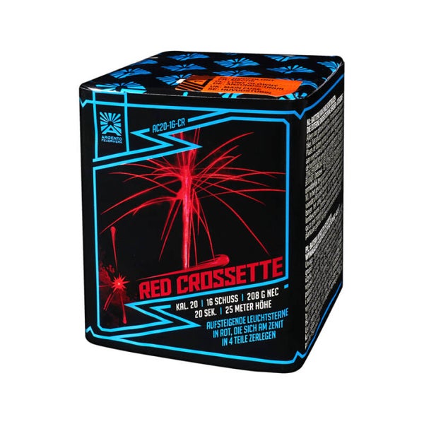 Red Crossette - Argento - 16 Schuss - Laufzeit 20 s - 208 g NEM - Durchmesser 20 mm