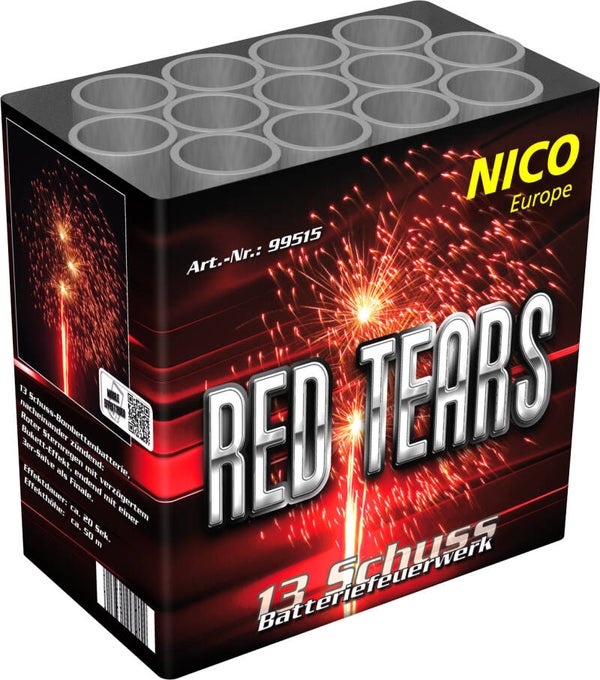 Red Tears - 13 Schuss - Laufzeit 20 s - 200 g NEM - Durchmesser 30 mm