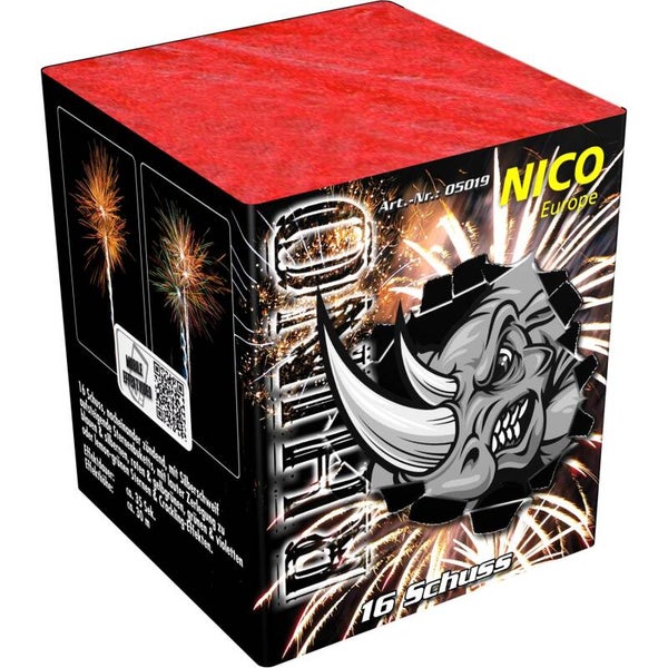 Rhino - NICO Europe - 16 Schuss - Effektdauer 25 sek. - NEM 109 g - Durchmesser 18 mm