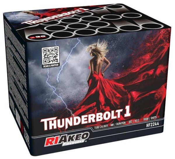 Thunderbolt 1 - Riakeo - 24 Schuss - Laufzeit 35 s - Satzgewicht 480 g NEM - Durchmesser 30 mm