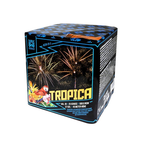 Tropica - Argento - 25 Schuss - Laufzeit 35 s - 500 g NEM - Durchmesser 30 mm