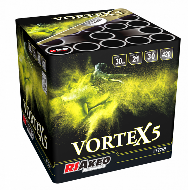 Vortex 5 - Riakeo - 21 Schuss - Effektdauer 30 sek. - NEM 420 g - Durchmesser 30 mm