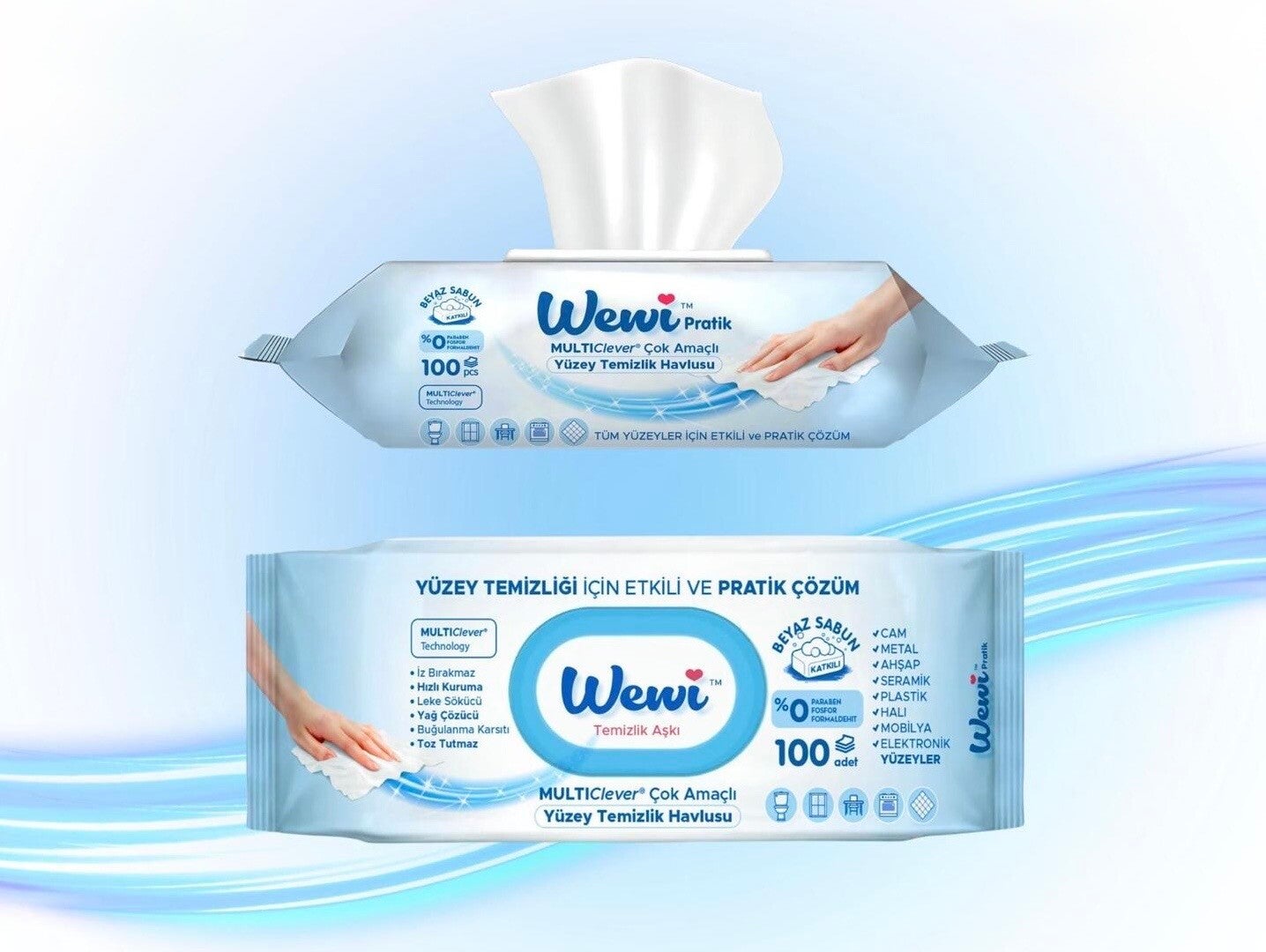 WEWI Reinigungstücher 05 blau 12 x 100 Stück