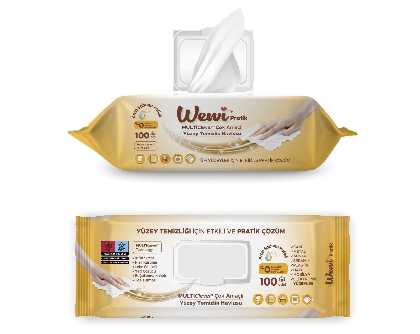 WEWI Reinigungstücher 04 beige 12 x 100 Stück