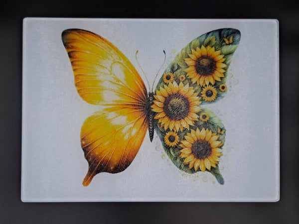 Snijplank: Zonnebloem Vlinder