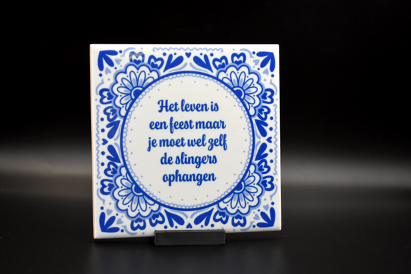 Tegeltje "Slingers ophangen"