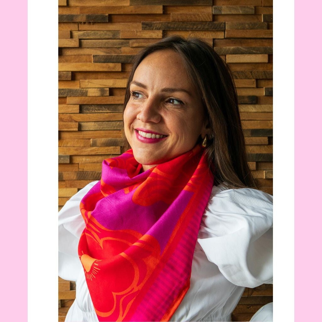 GRAND FOULARD POPY FUSHIA