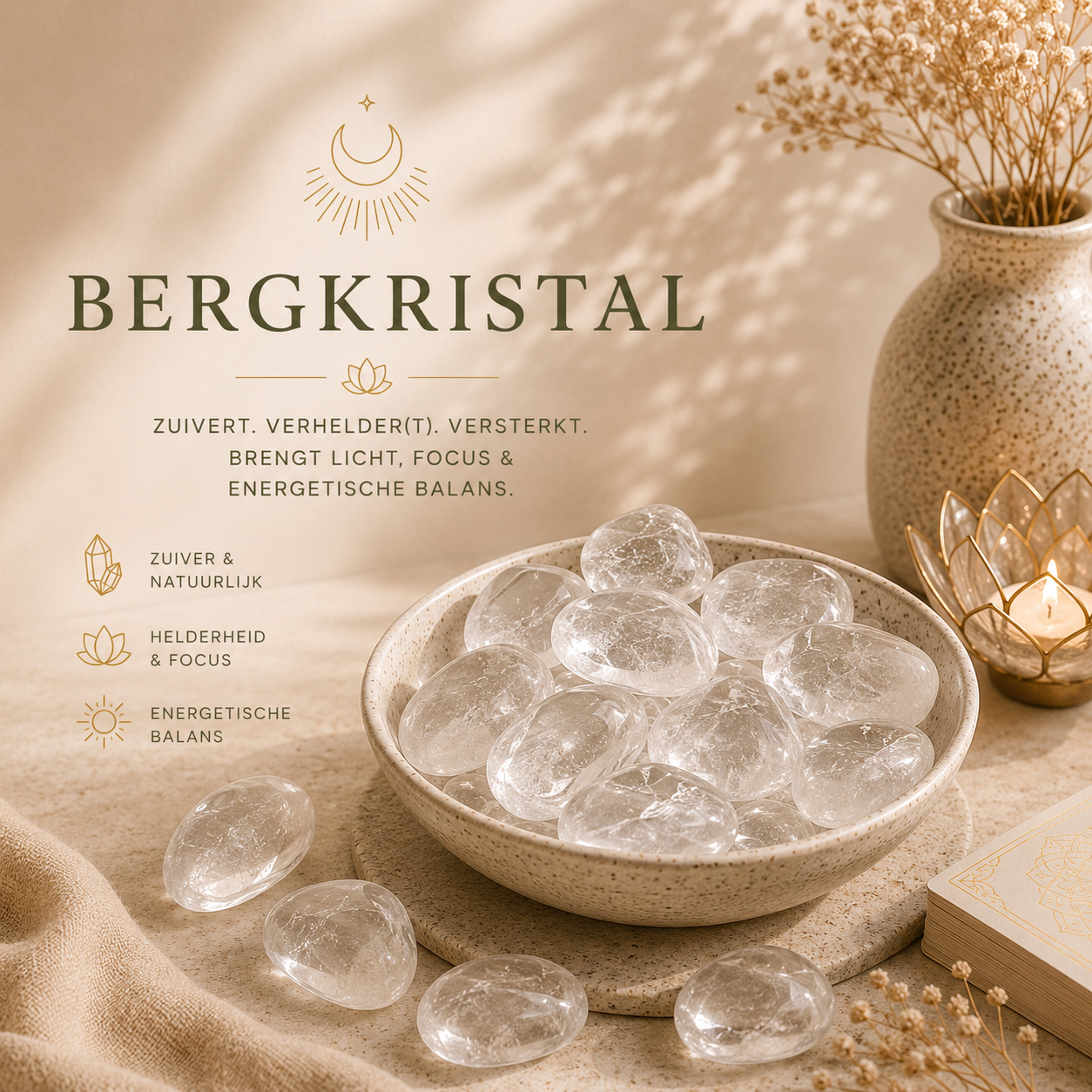 Bergkristal trommelsteen