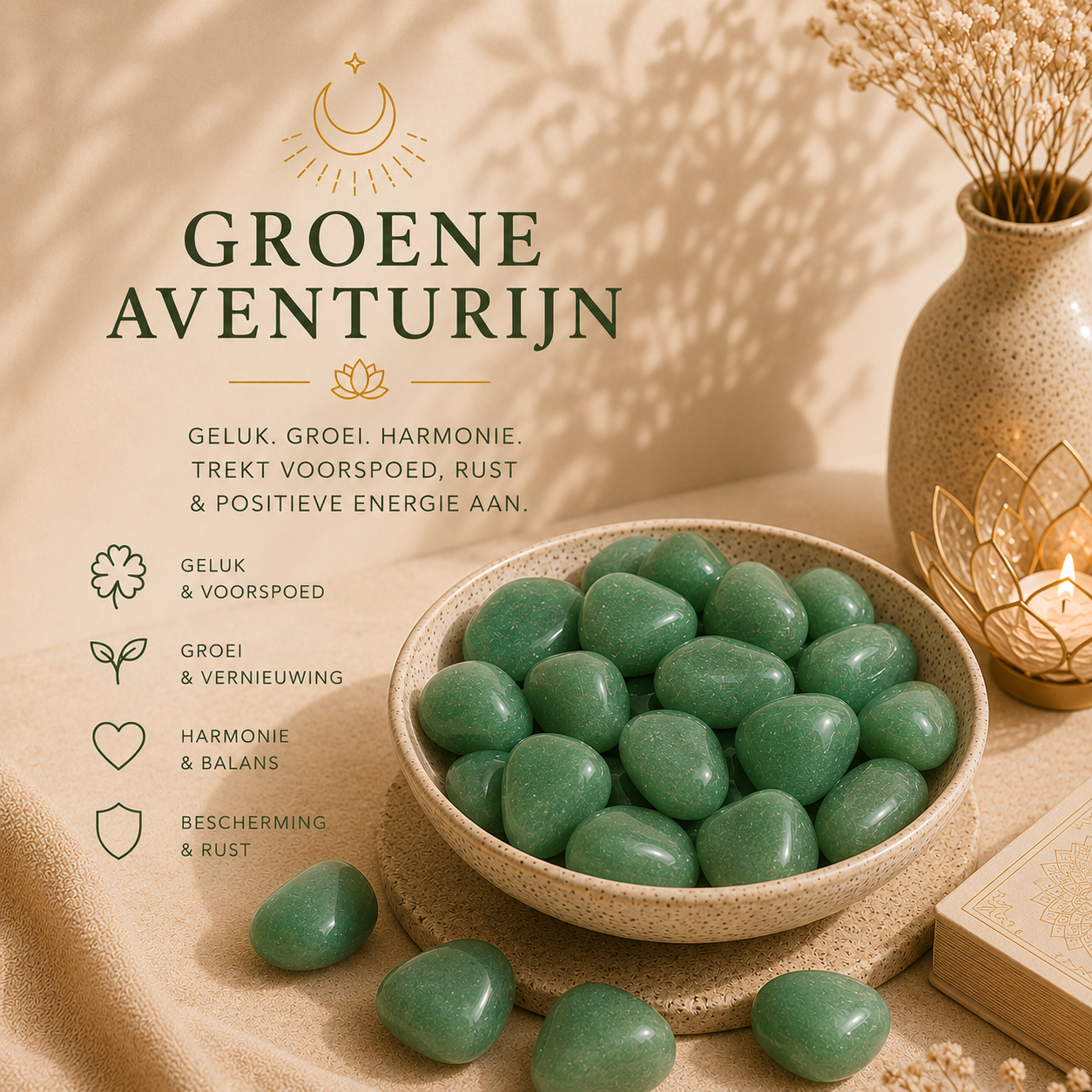 Groene Aventurijn trommelsteen