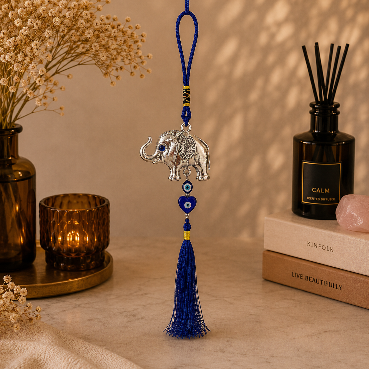 Boze oog hanger met olifant