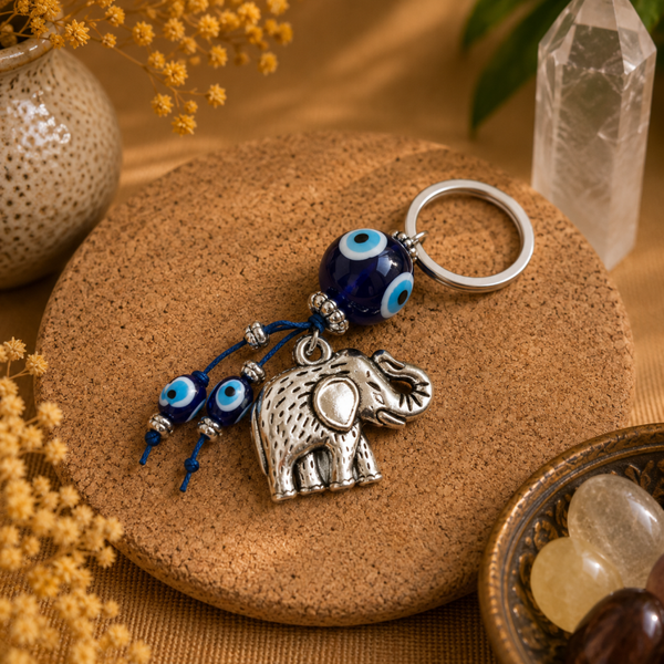 Olifant Sleutelhanger met Evil Eye
