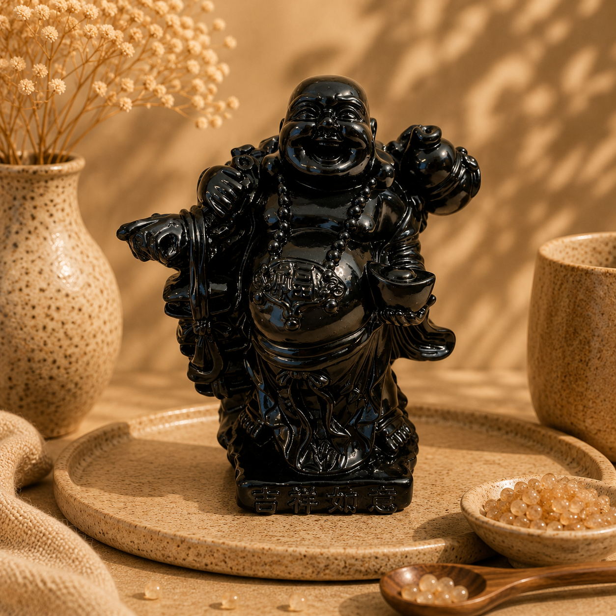 Happy Boeddha met Schatkist & Gouden Ingot