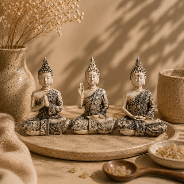 Set van 3 Meditatie Boeddha's – Drie Mudra's