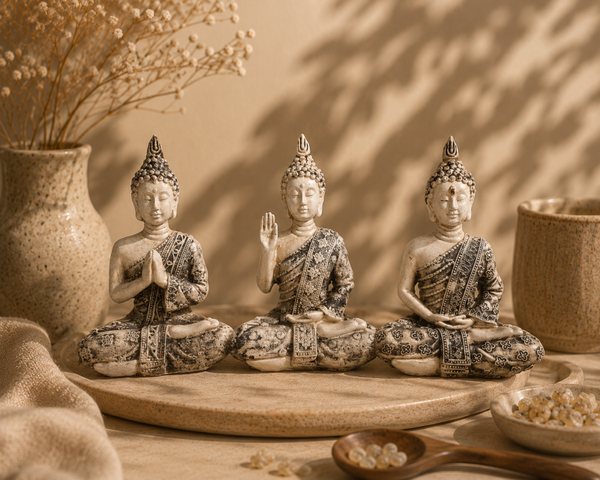 Set van 3 Meditatie Boeddha's – Drie Mudra's