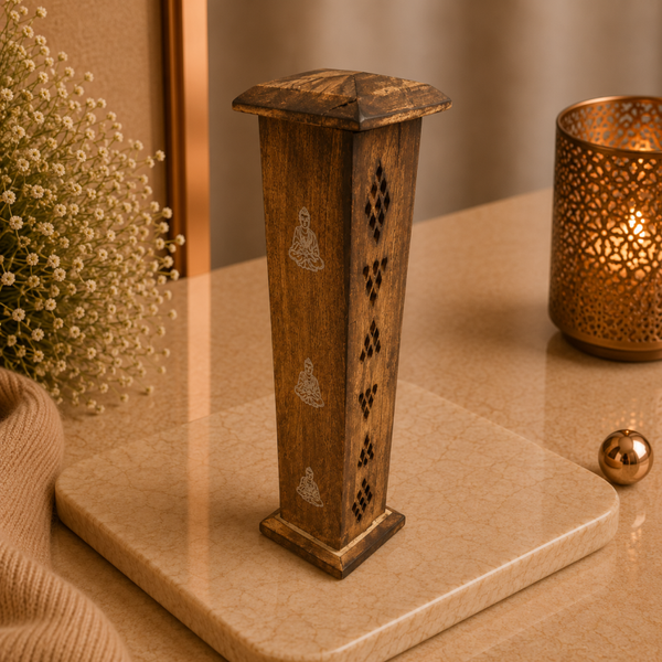 Houten Wierooktoren Boeddha