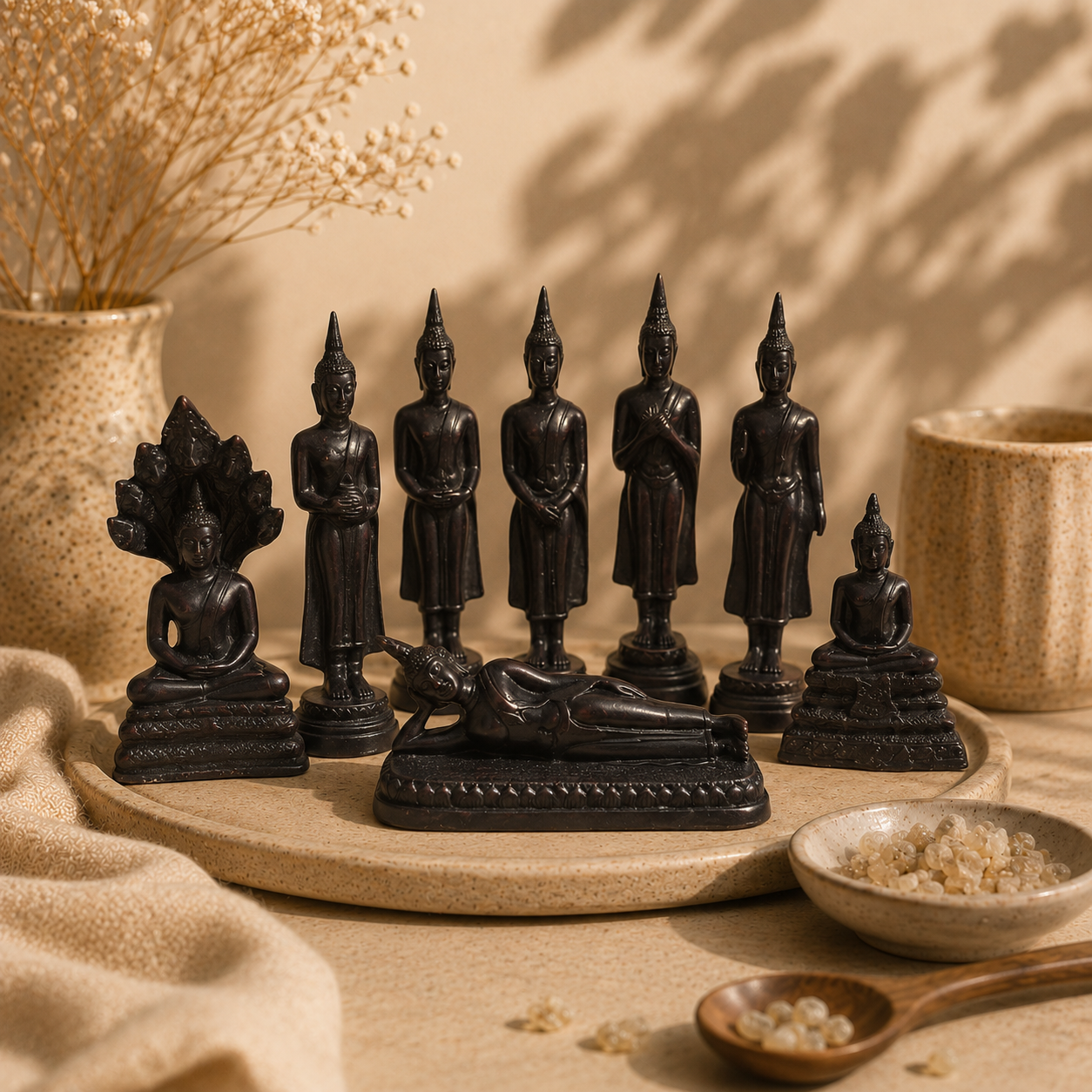 7 Weekboeddha's – Thaise Dagboeddha Set