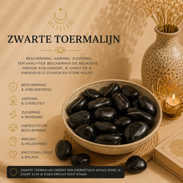 Zwarte Toermalijn trommelsteen