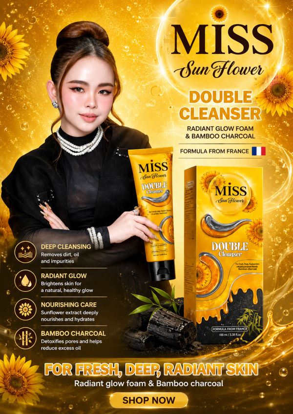 Miss sunflower double cleanser form ហ្វូមលាងសំអាតមុខ មីស 120g